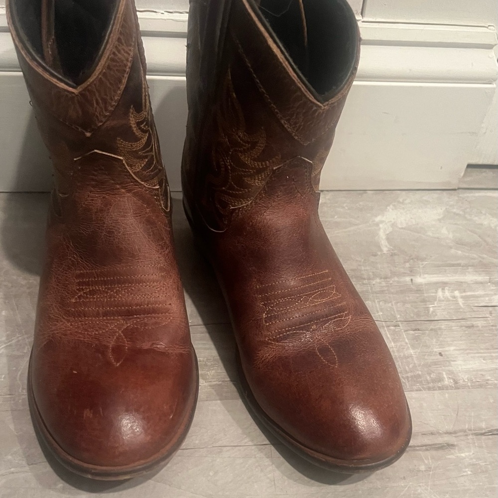 Dingo Western Leather Ankle Boots - Rich Brown womens 7.5 - Picture 4 of 7
